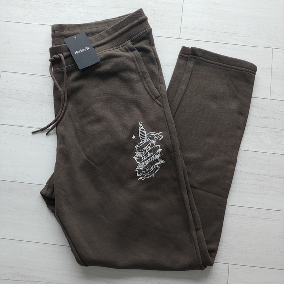 HURLEY NEW mens Slim Fit Tapered Fleece Sweatpants - Picture 1 of 9
